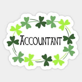 Accountant Green Shamrock Oval Sticker